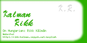 kalman rikk business card